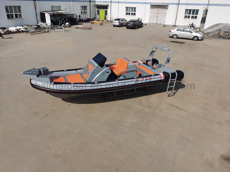 China Best Seller 24FT Recreational Rib Boat Aluminum Rigid Boat Orca Hypalon Inflatable Boat Rowing Boat Panga Boat Fishery Boat